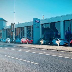 Front of the Ford Old Trafford dealership