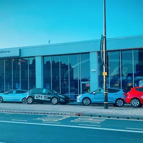 Outside the Ford Old Trafford dealership