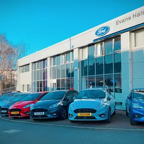 Outside the Ford Old Trafford dealership