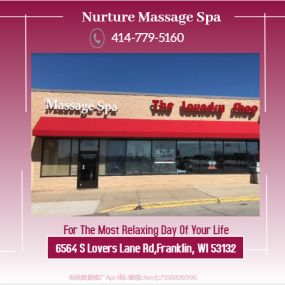Whether it’s stress, physical recovery, or a long day at work, Nurture Massage Spa has helped 
many clients relax in the comfort of our quiet & comfortable rooms with calming music.