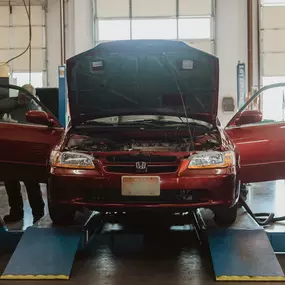 vehicle being serviced at an auto repair shop in north logan utah