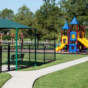 Walking path near dog park and playground