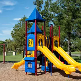 Playground with swing set