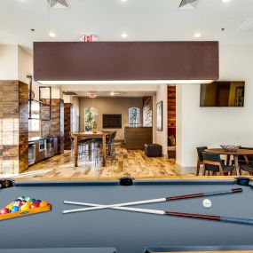 Resident lounge with billiards and televisions