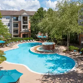 Pool number 1 surrounded by beautiful mature trees