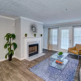 Living Room at Crestmark Home Apartments