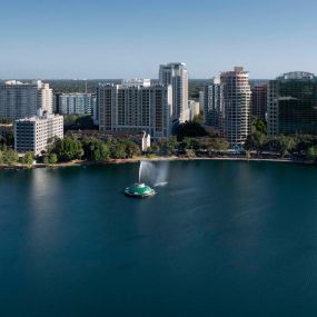 Aerial view of Lake Eola and Downtown Orlando