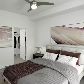 A5 Floor Plan Main Bedroom with Walk-In Closet at Camden Lake Eola apartments in Orlando, FL