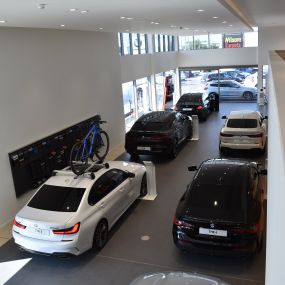 Cars inside the BMW Doncaster showroom