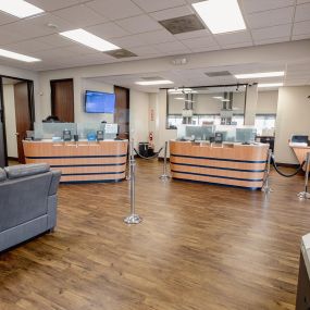 Inside the lobby of a credit union in League City West