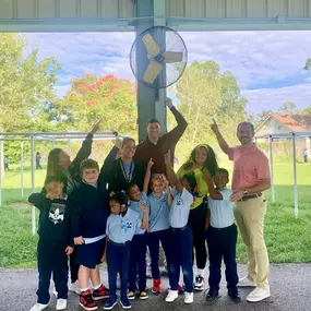 Another community partnership with Hazel Park Hilda Knoll Elementary! I purchased an outdoor commercial fan for their PE classes. It was finally installed and I stopped by today to see it. 
#statefarm #homeowners #flood #harahanins #bsteibsf #auto #condo #renters #barcleysteibstatefarm #insurance #lifeinsurance