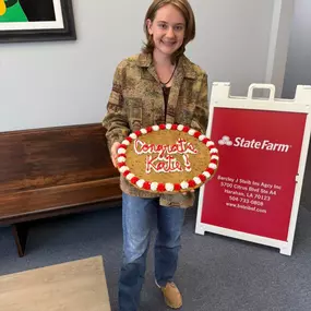 Big congratulations and a warm welcome to our newest team member, Kate!
She joined us just two weeks ago and hit the ground running. Kate has already helped a family with their auto and life insurance needs—an impressive start! We’re excited to have her on board and can’t wait to see all the great things ahead. Welcome to the team, Kate!
