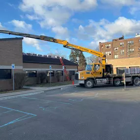 Commercial Roof being loaded with supplies