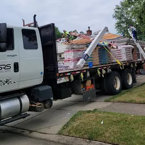 Our suppliers load the shingles directly on to the roof