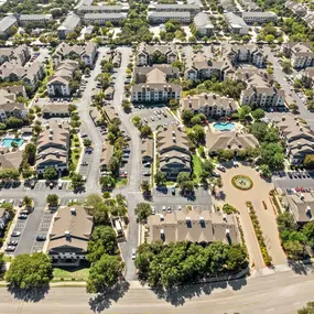 Aerial view of Camden Amber Oaks community