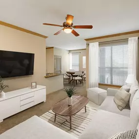 Two-bedroom open floor plan at Camden Amber Oaks apartments in Austin, TX