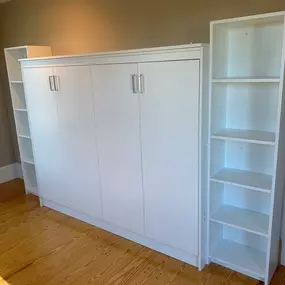 Murphy Bed designed and installed by The Tailored Closet in Rockland, ME.