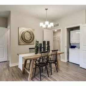 Dining Area with In Unit Washer and Dryer