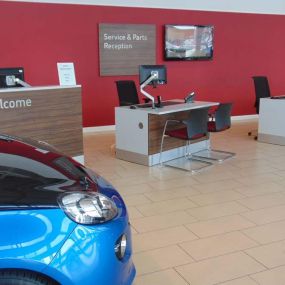 Service and Parts reception at Vauxhall Hull West