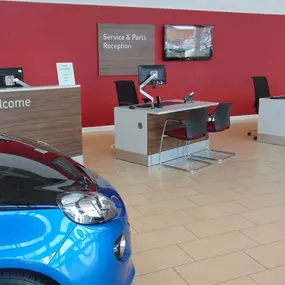 Service and Parts reception at Vauxhall Hull West