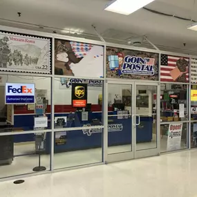 We are located inside the Hadnot Point Plaza on Holcomb Blvd. We ship with all major carriers, including FedEx, UPS, USPS, and DHL. We will help you choose the right service for all your shipping and mailing needs.