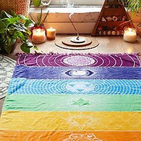 Chakra rug in meditation area
