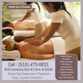 As Licensed massage professionals, my intention is to provide quality care, 
inspire others toward better health, and utilize my training and experience 
in therapeutic bodywork to put your mind and body at ease.