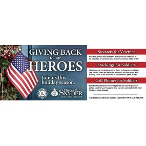 Giving Back to our Heroes. Join us this holiday season.