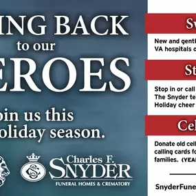 Giving Back to our Heroes. Join us this holiday season.