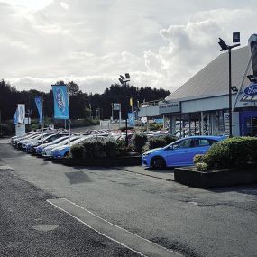 Facing the front of the Ford Kilbride dealership