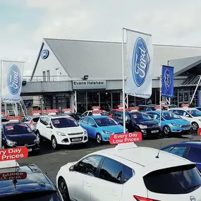 Cars outside the Ford Kilbride dealership