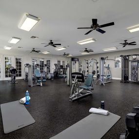 camden crown valley apartments mission viejo ca fitness center with ceiling fans and dumbbells