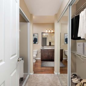 Spacious main bedroom closet near ensuite bathroom