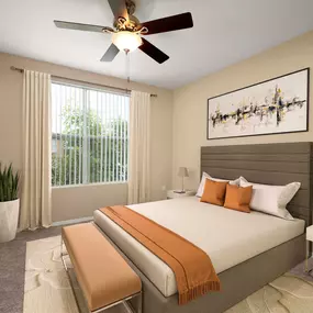 Bedroom with ceiling fan