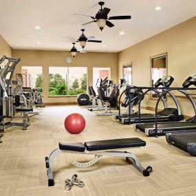 Fitness center with cardio and strength training equipment