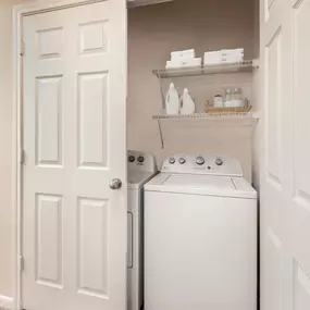 Full size washer and dryer in every apartment home at Camden Royal Oaks Apartments in Houston, Tx