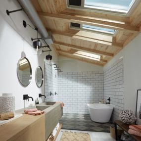 VELUX Fresh air skylights by Fasten-Pro Roofing, LLC.