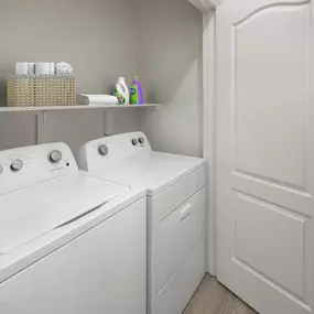 Laundry rooms offer additional shelf space for storage and organization.