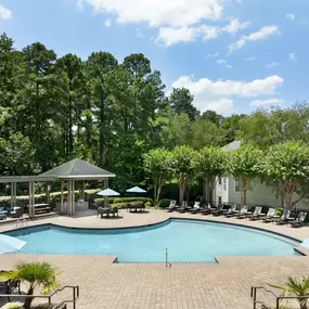 Large outdoor pool at Camden Westwood apartments in Morrisville, NC