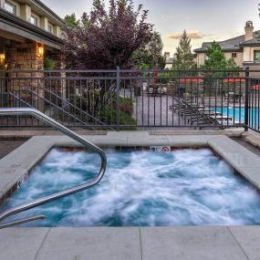 Year round hot tub spa at Camden Denver West Apartments in Golden, CO