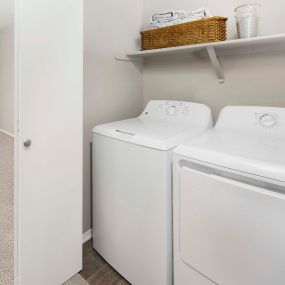 Full-size washer and dryer  at Camden Denver West Apartments in Golden, CO