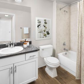 Bathroom with soaking tub at Camden Denver West Apartments in Golden, CO