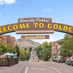 Welcome to Golden Sign in the Town of Golden, Colorado
