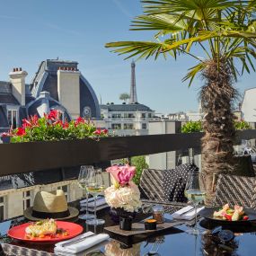 Rooftop terrace at Warwick Paris