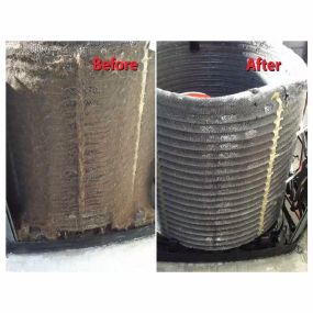 Reliant Heating and Air Conditioning Condenser Filter Before and After