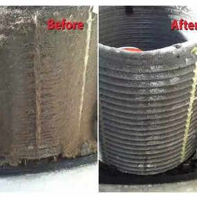Reliant Heating and Air Conditioning Condenser Filter Before and After