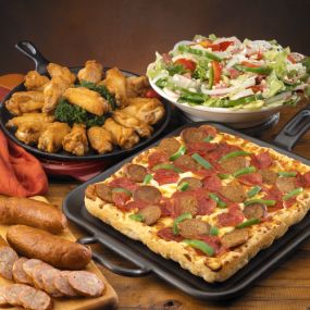 Deep Dish, Salad & Wings