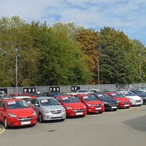 Cars outside the Vauxhall Wakefield dealership