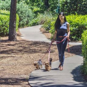 Pet-friendly community with serenity walking path with pet waste stations