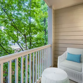 Private balcony with lush greenery